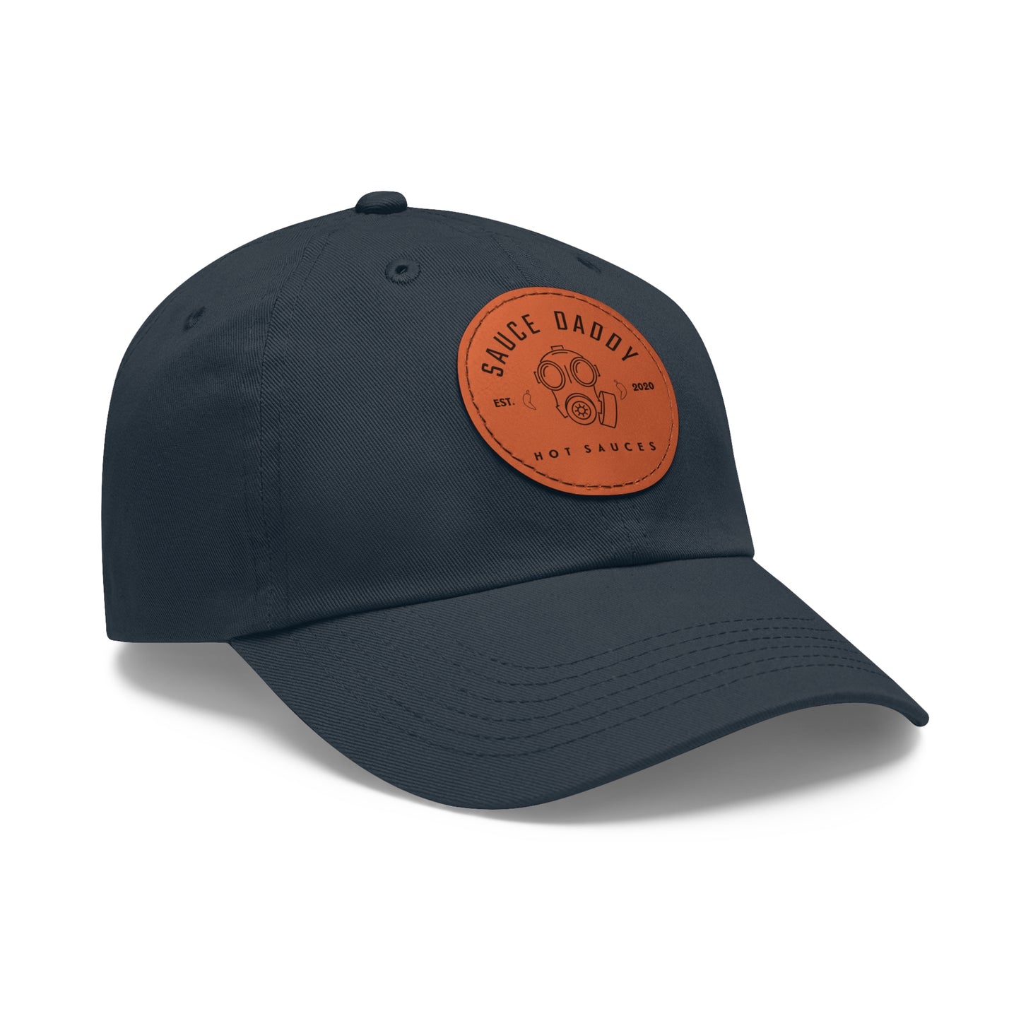 
                  
                    Dad Hat with Leather Patch (Round)
                  
                